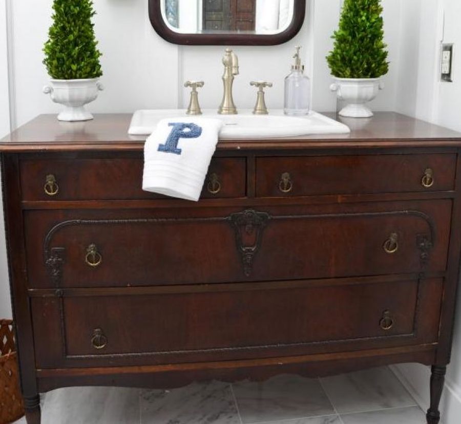 Trend Alert: Convert a Dresser or Vintage Desk Into a Unique Bathroom Vanity